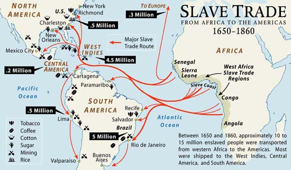 triangle trade route and goods