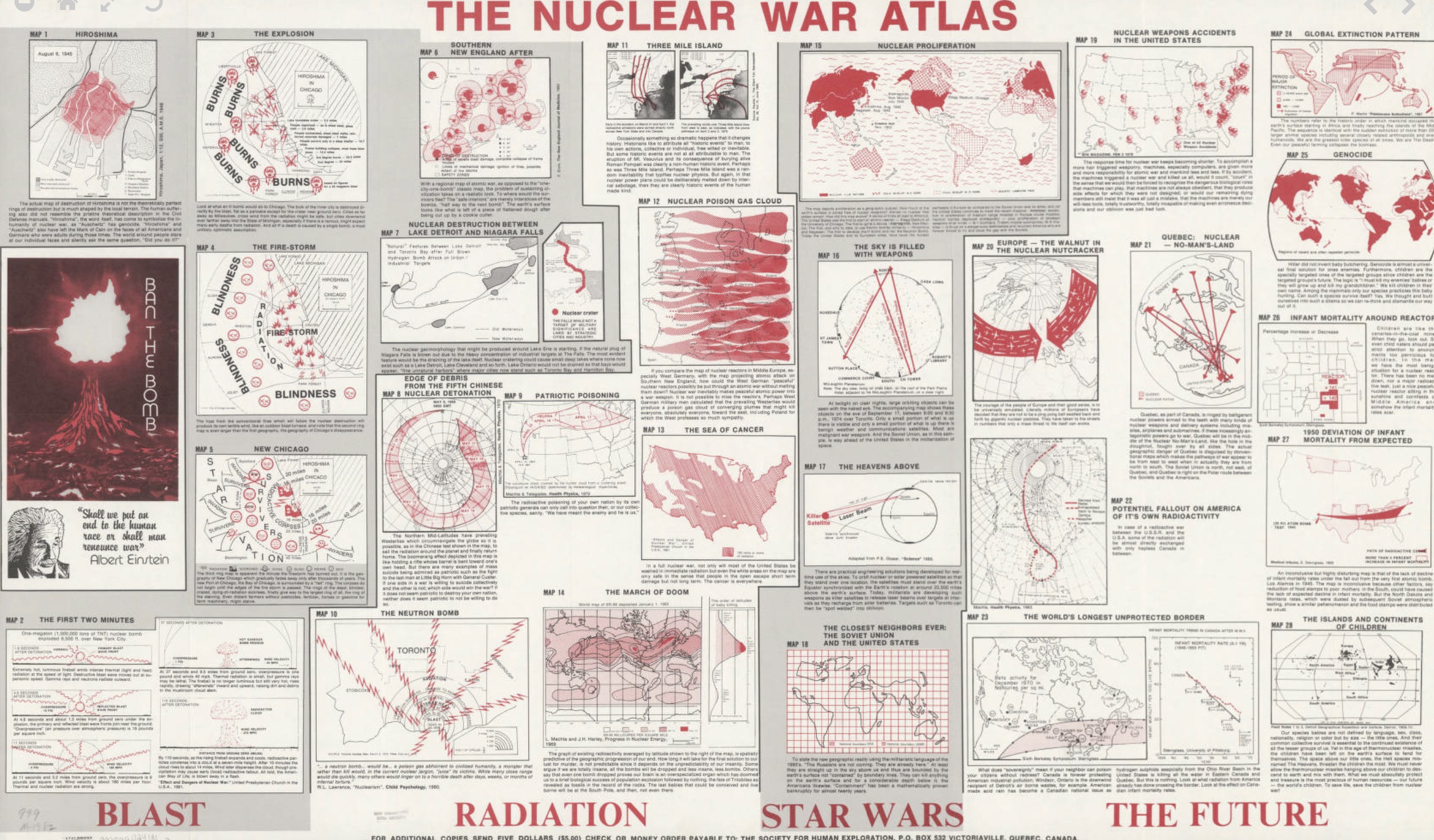 Multiple descriptions of post-nuclear scenarios such as air contamination, pollution, ect