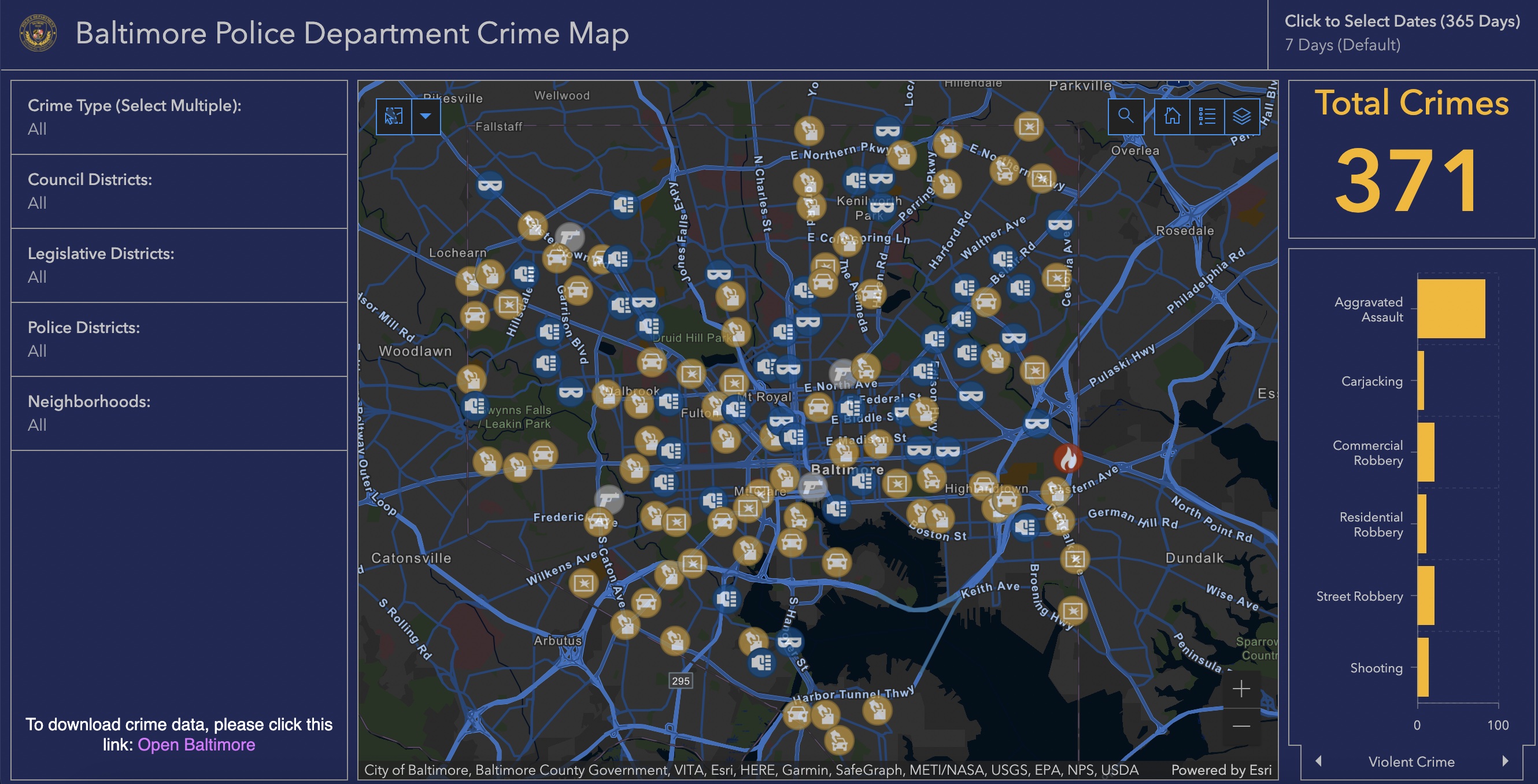 Map of the Week Baltimore City Crime Map Mappenstance.
