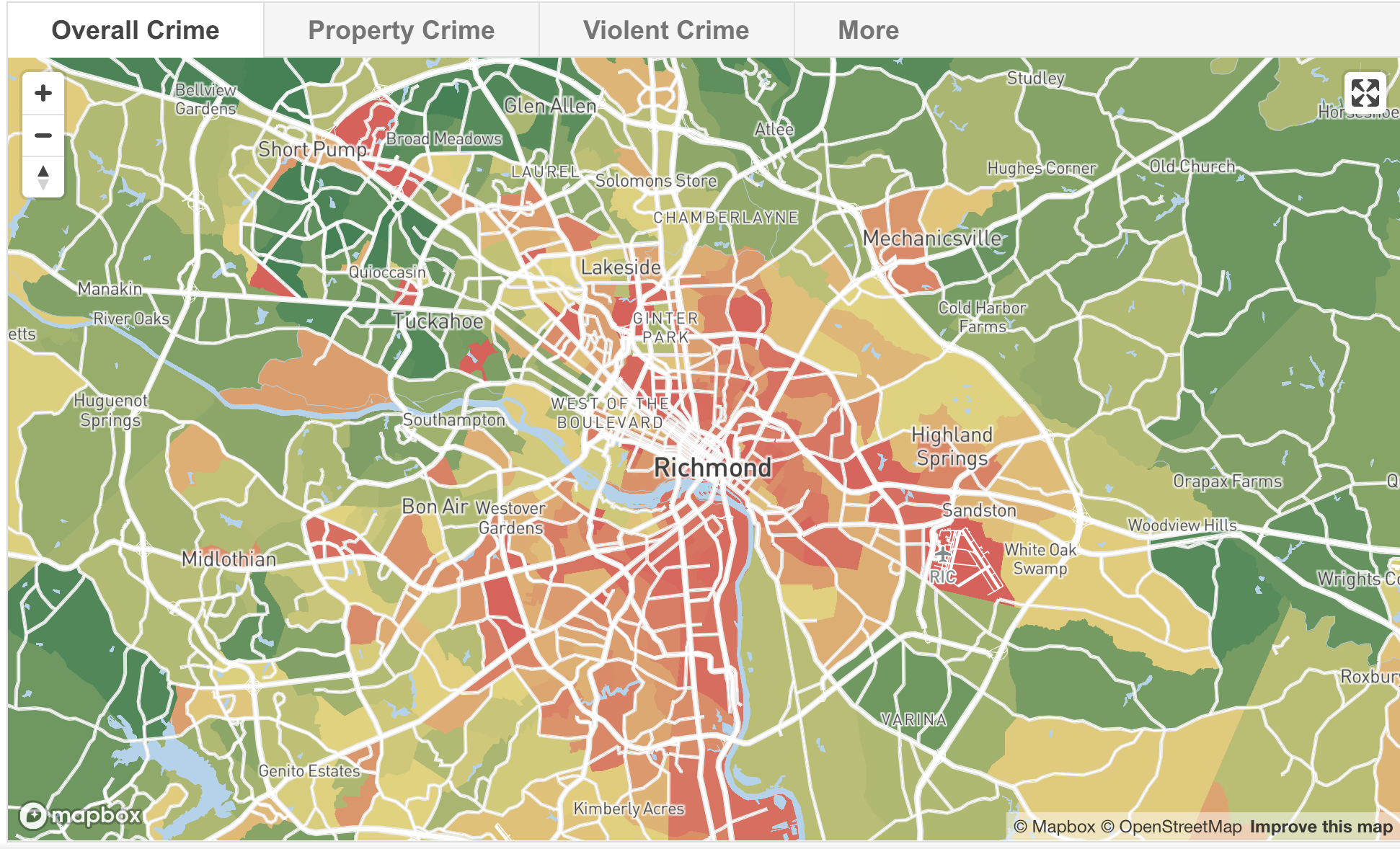 Map of the Week Richmond VA & Virginia Crime Mappenstance.