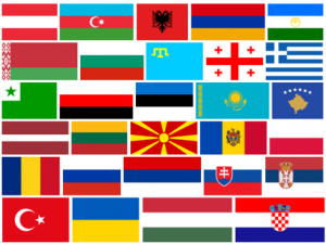 Collage of the flags of countries / regions participating in CEE Spring 2017