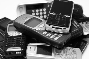 Pile of old phones