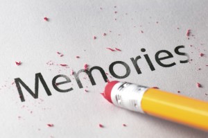 Removing word with pencil's eraser, Erasing memories