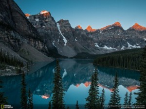 Lake Moraine, Alberta. Another example of an environment that engages our bottom-up attention processing without imposing demands on our endogenous orienting.