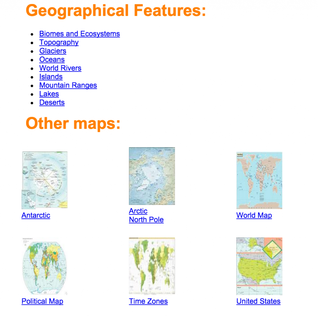 Ducksters Geography site Geography 250