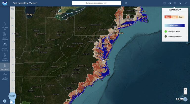 NOAA Sea Level Rise Map  Geography 250