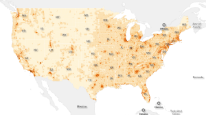 Unmarried Individuals in US, based on county census tract.