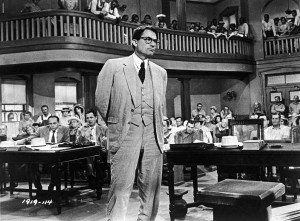 To Kill a Mockingbird (1962). Courtroom drama film in which Atticus Finch, a lawyer in the Depression-era South, defends a black man against an undeserved rape charge. Stars: Gregory Peck. (Photo by: Universal History Archive/UIG via Getty images)