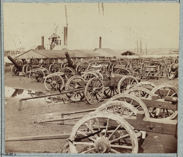 Confederate artillery photographed at Rocketts Landing.