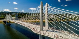The public transportation bridge in Portland
