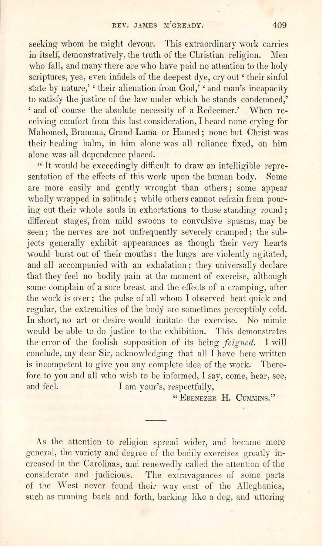 Excerpt from William Henry Foote’s Sketches of North Carolina (ca. 1804 ...