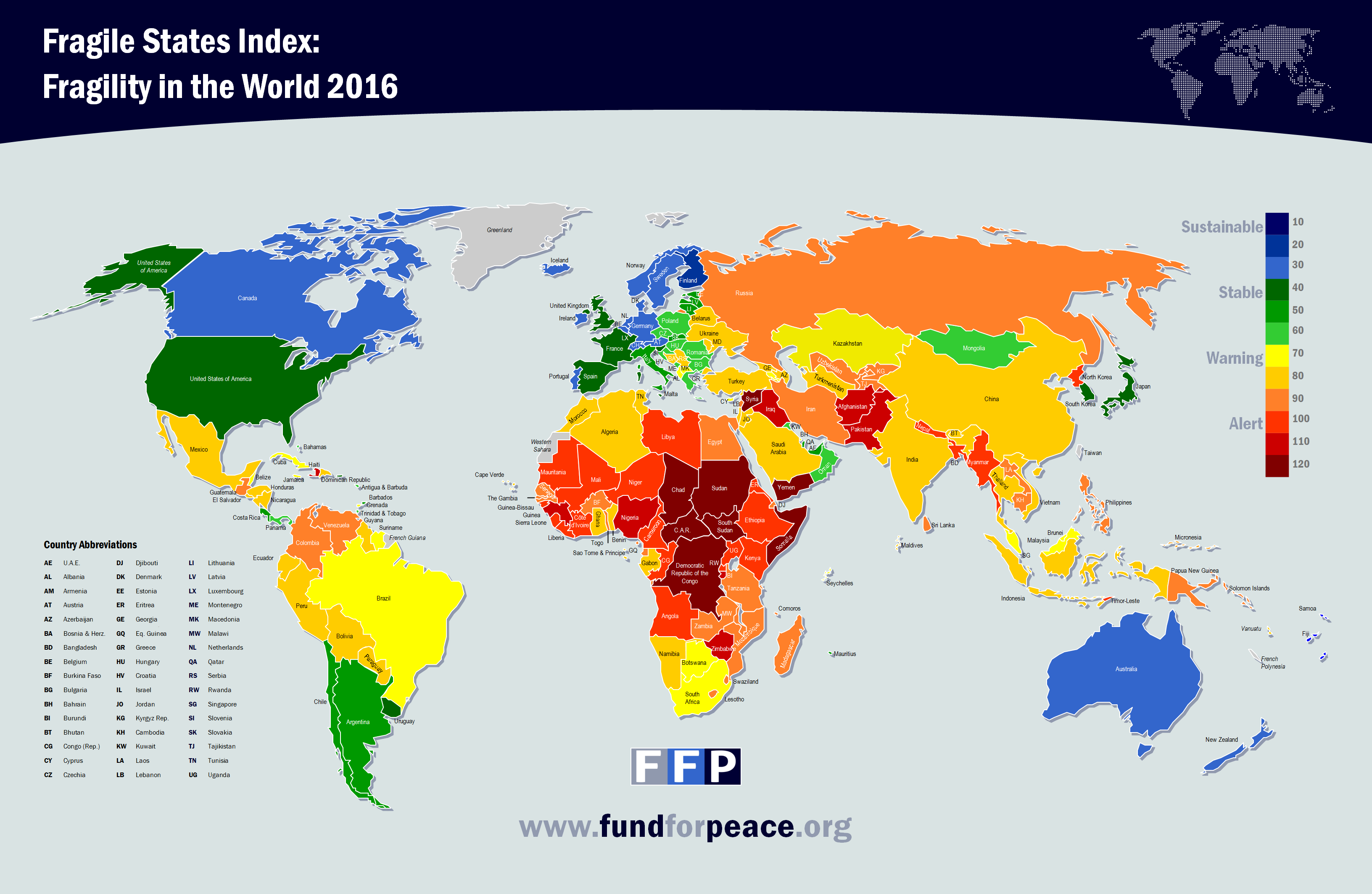 Fragile States Index 2016 Blog Mappenstance   2016heatmap 